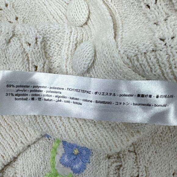 Zara Cream Cropped Cardigan with Floral Embroidery - Picture 7 of 7